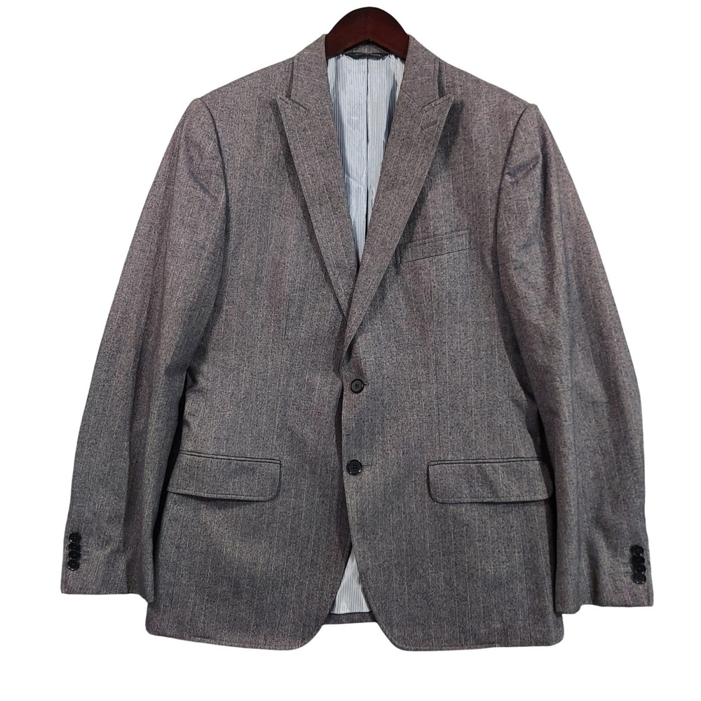 Banana Republic Blazer Mens 40R Gray Herringbone Tailored Fit Italian Fabric